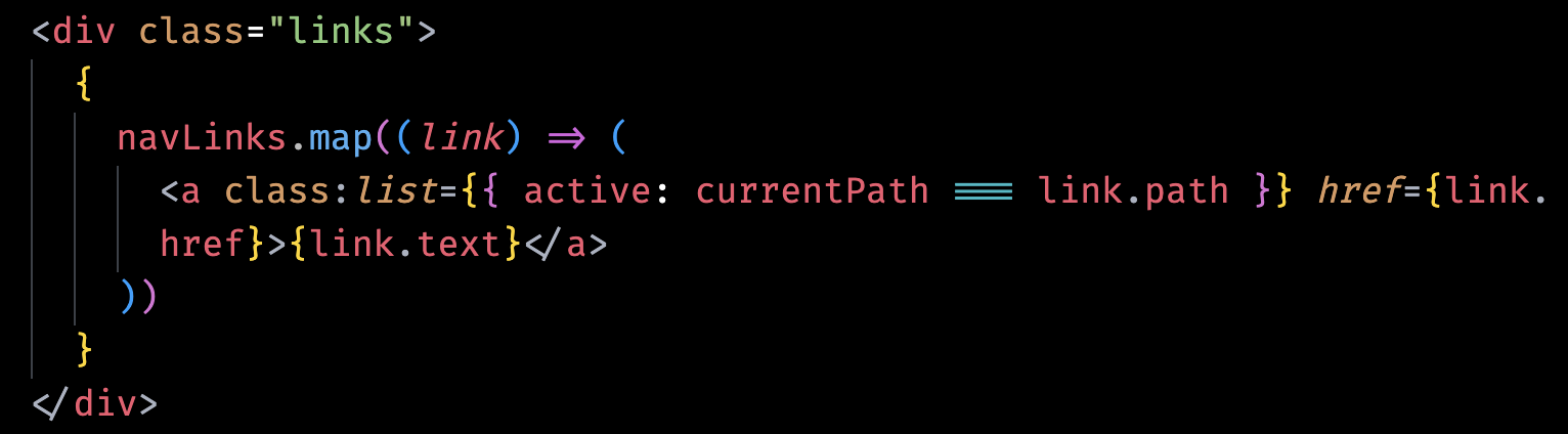 expected hyperlink code block